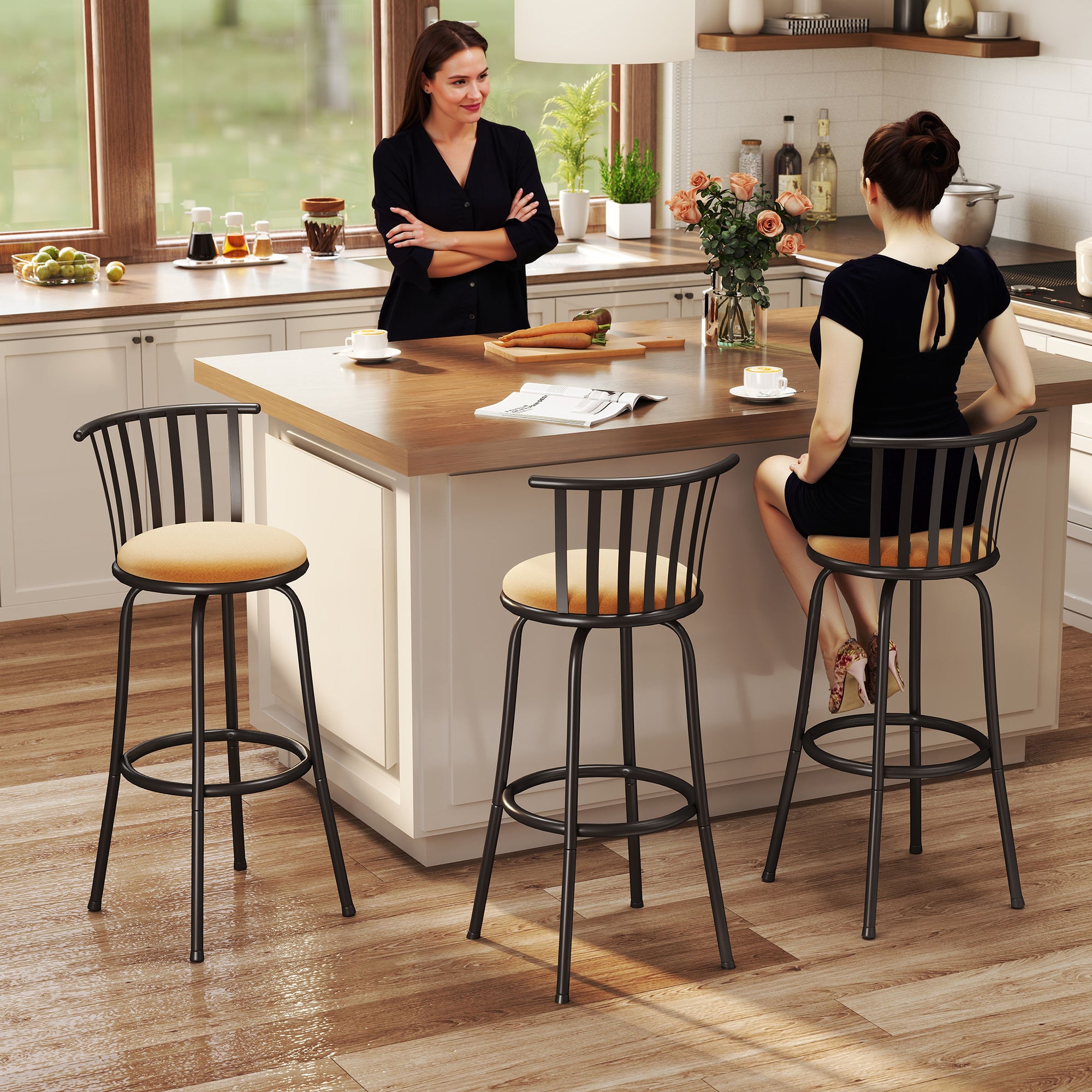 Homy Casa Pistil Adjustable Microsuede Barstools