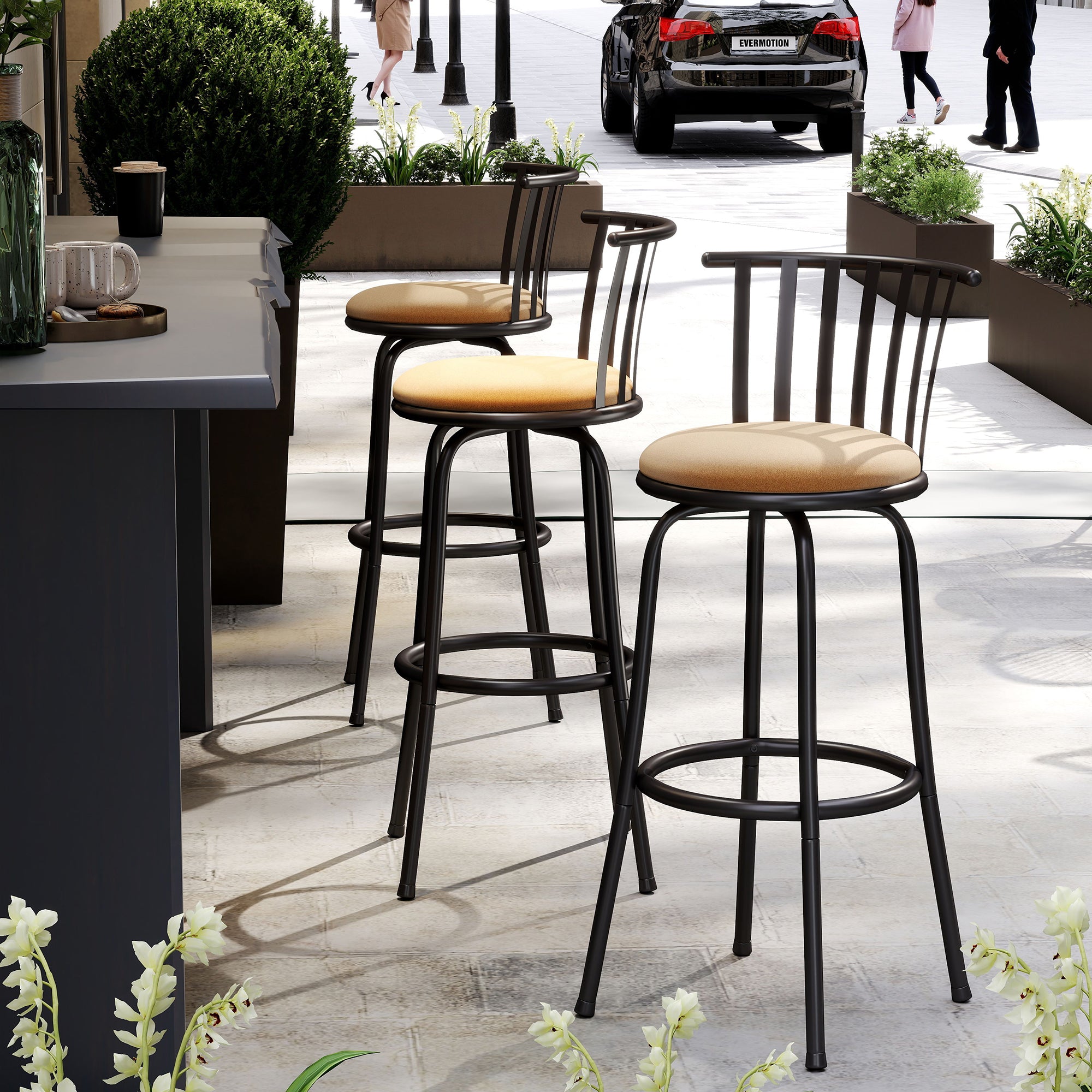 Homy Casa Pistil Adjustable Microsuede Barstools