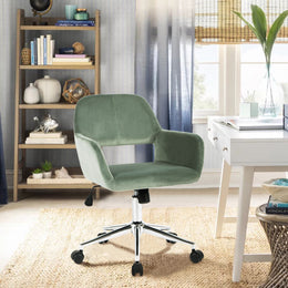 Ross Velvet Ergonomic Swivel Office Chair Height Adjustable with Wheels
