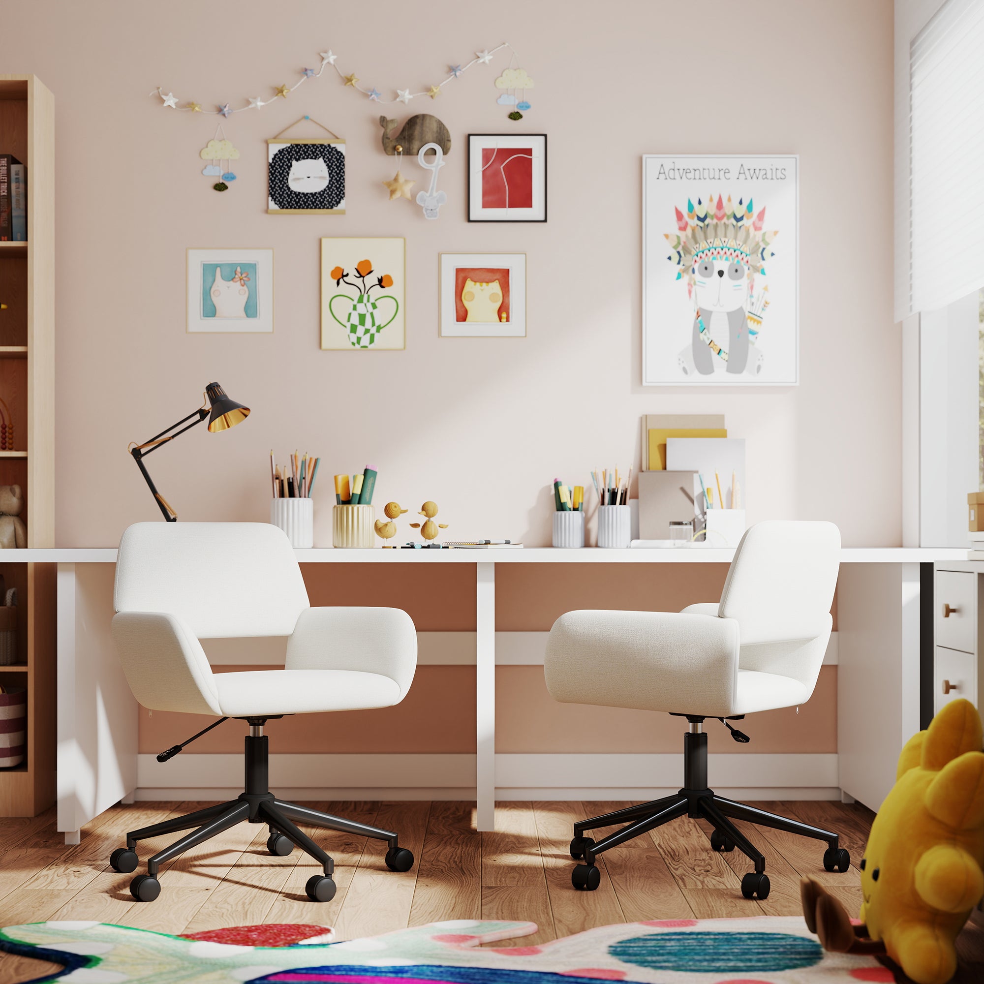 Ross Ergonomic Upholstered Office Chair with Metal Legs