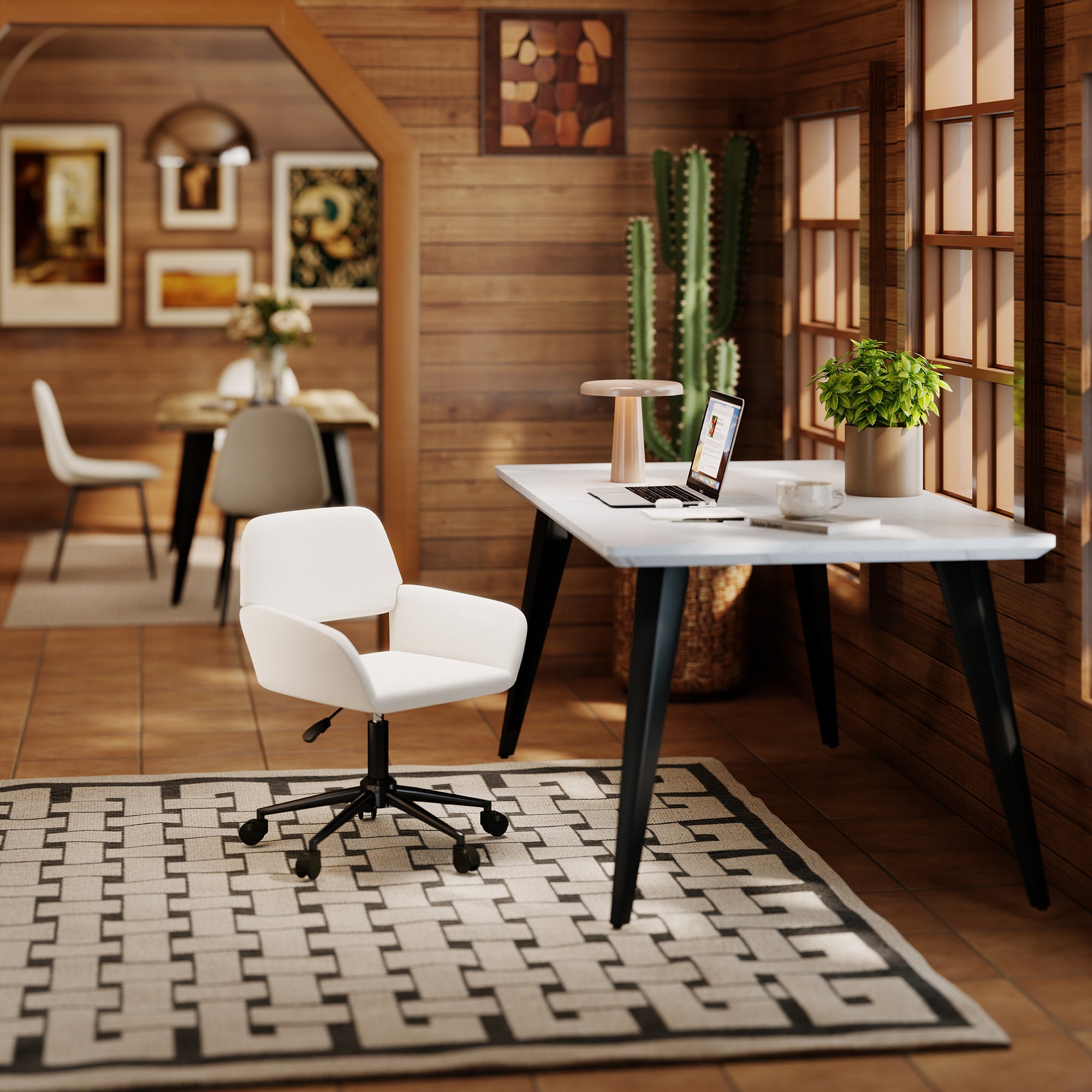 Ross Ergonomic Upholstered Office Chair with Metal Legs