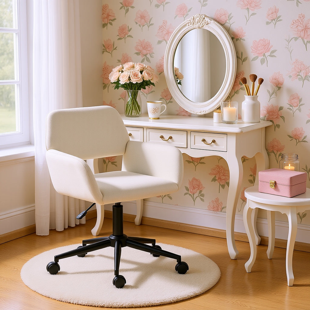 Ross Ergonomic Upholstered Office Chair with Metal Legs