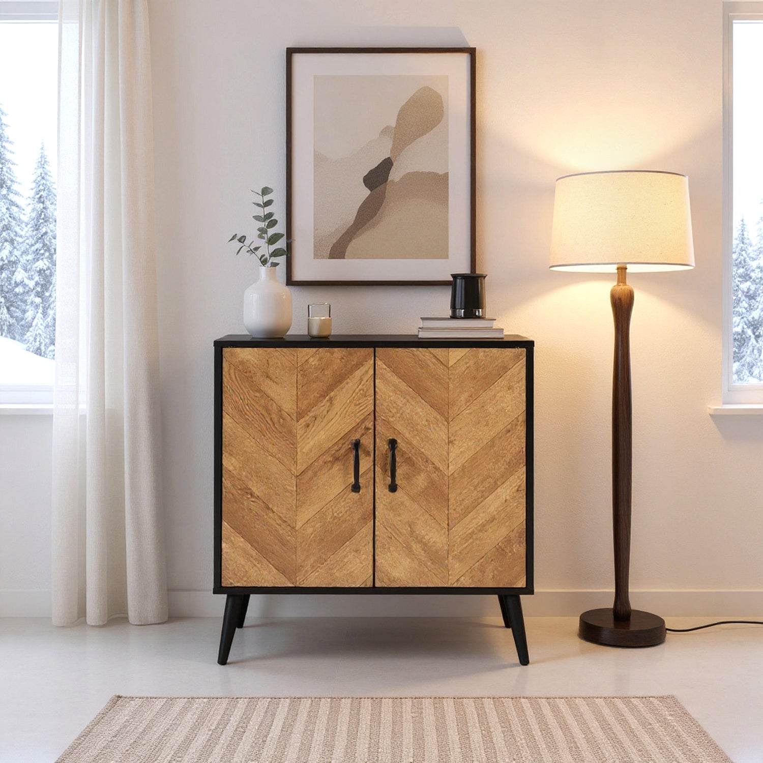 Salmon Modern Buffet Storage Cabinet