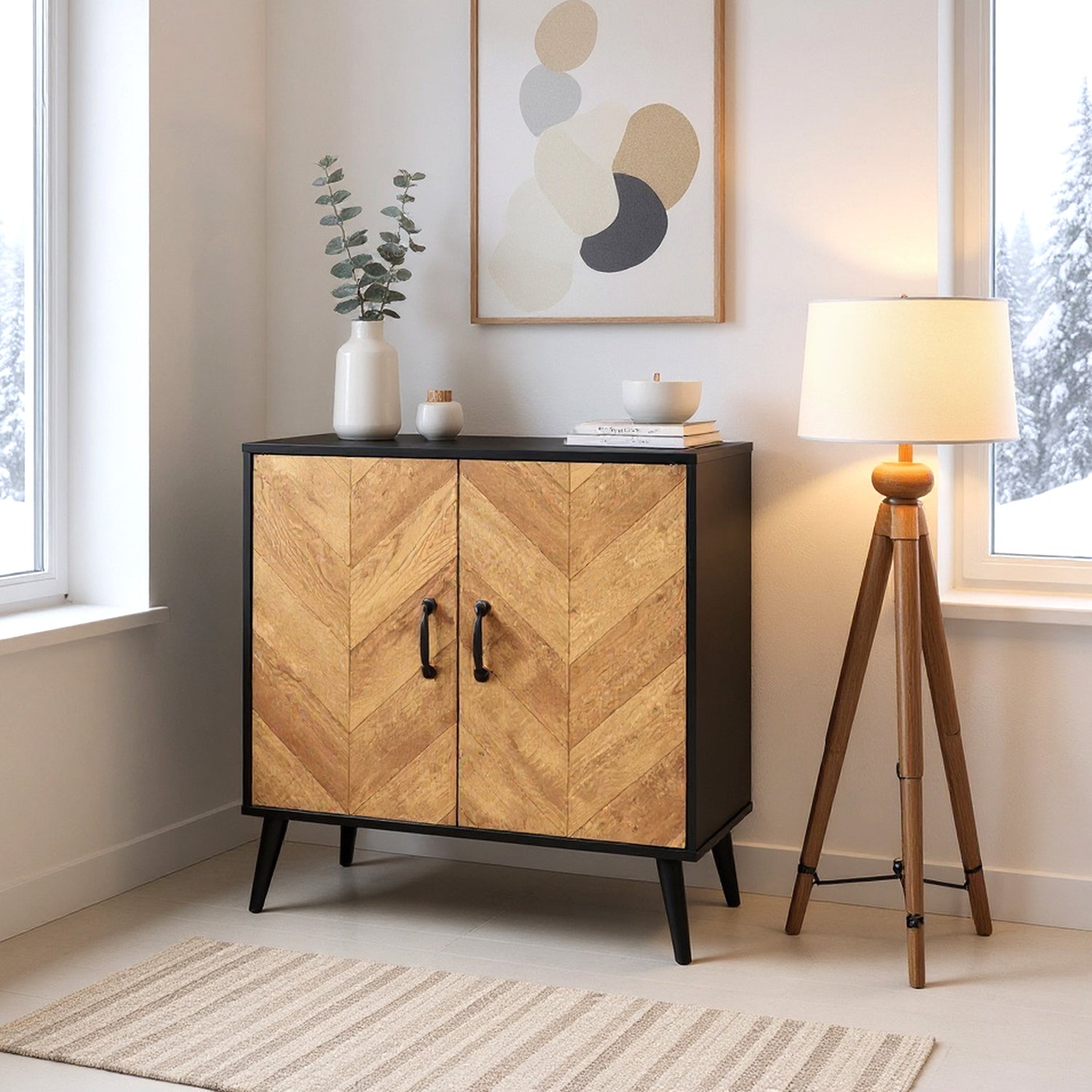 Salmon Modern Buffet Storage Cabinet