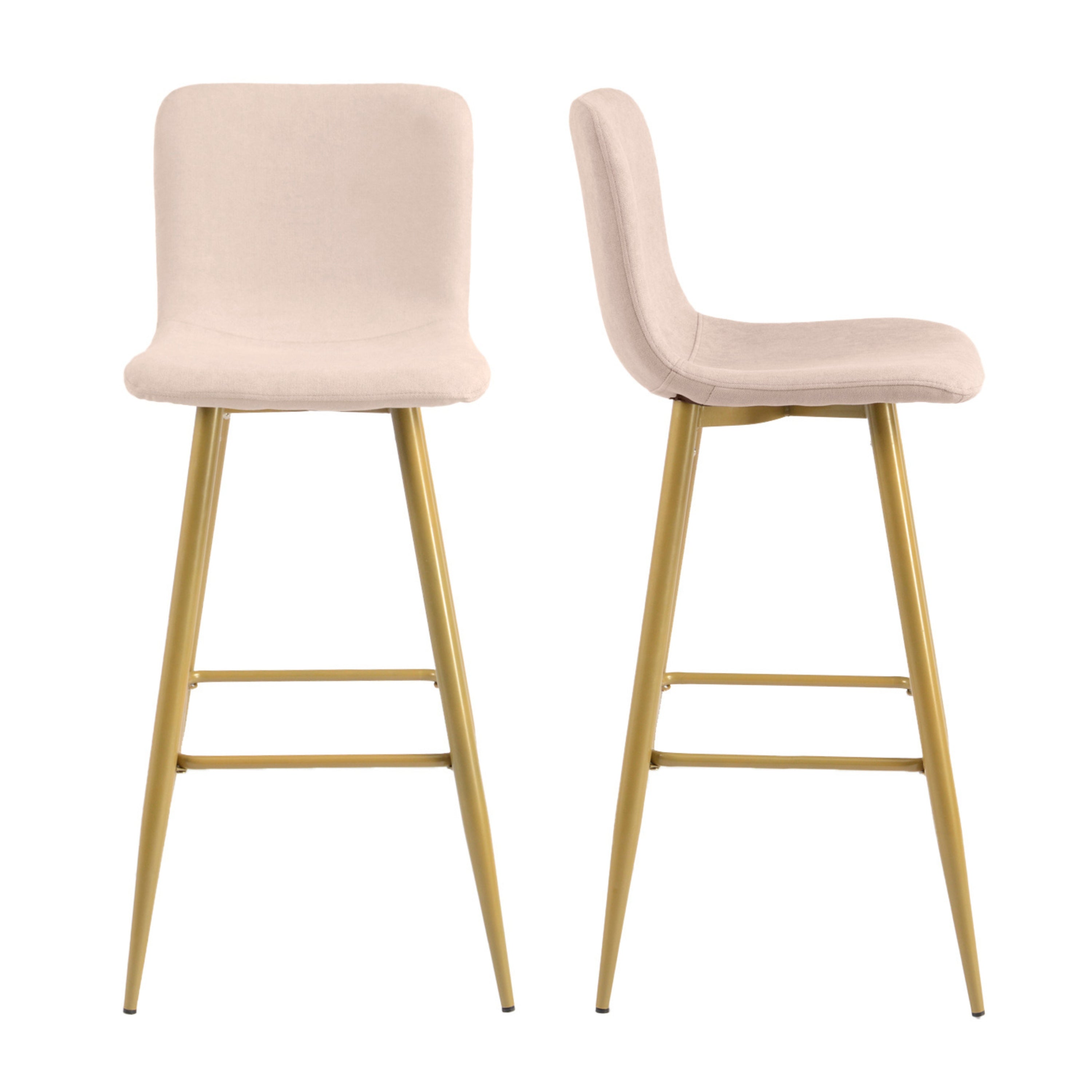 Homy Casa SCARGILL BAR Beige Gold Leg 30" Bar Stool for Home and Workspace Open Box