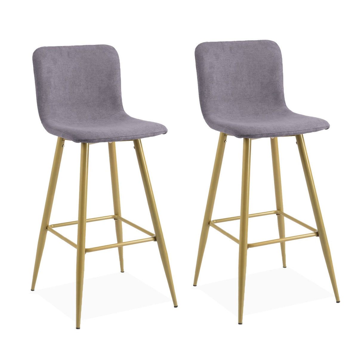 Homy Casa SCARGILL 30" Swivel Bar Stool, Dark Grey with Gold Legs Open Box