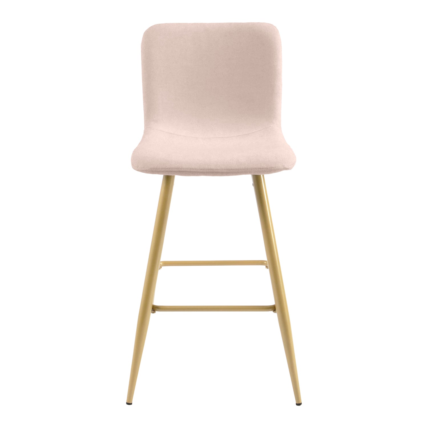 Homy Casa SCARGILL COUNTER 26" Beige Swivel Barstool with Gold Legs for Kitchen Island or Bar Open Box