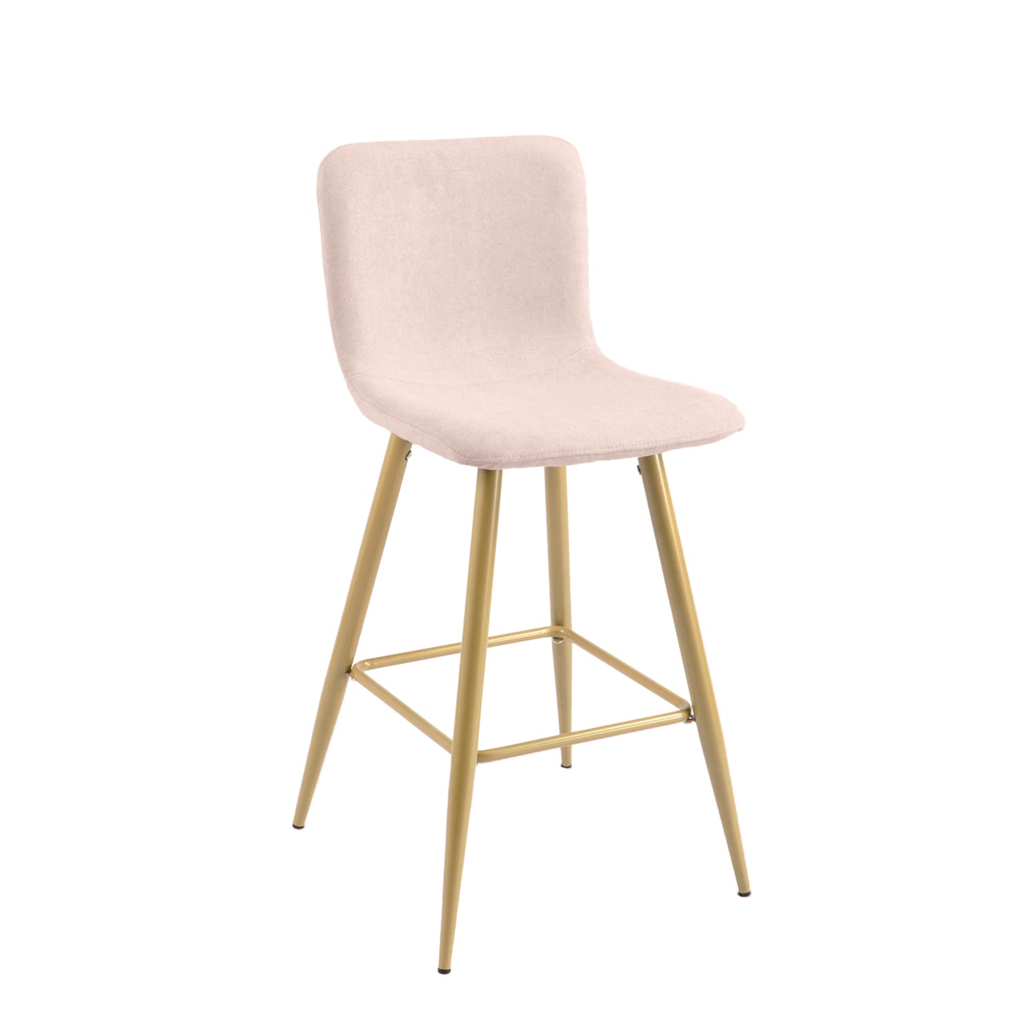 Homy Casa SCARGILL COUNTER 26" Beige Swivel Barstool with Gold Legs for Kitchen Island or Bar Open Box