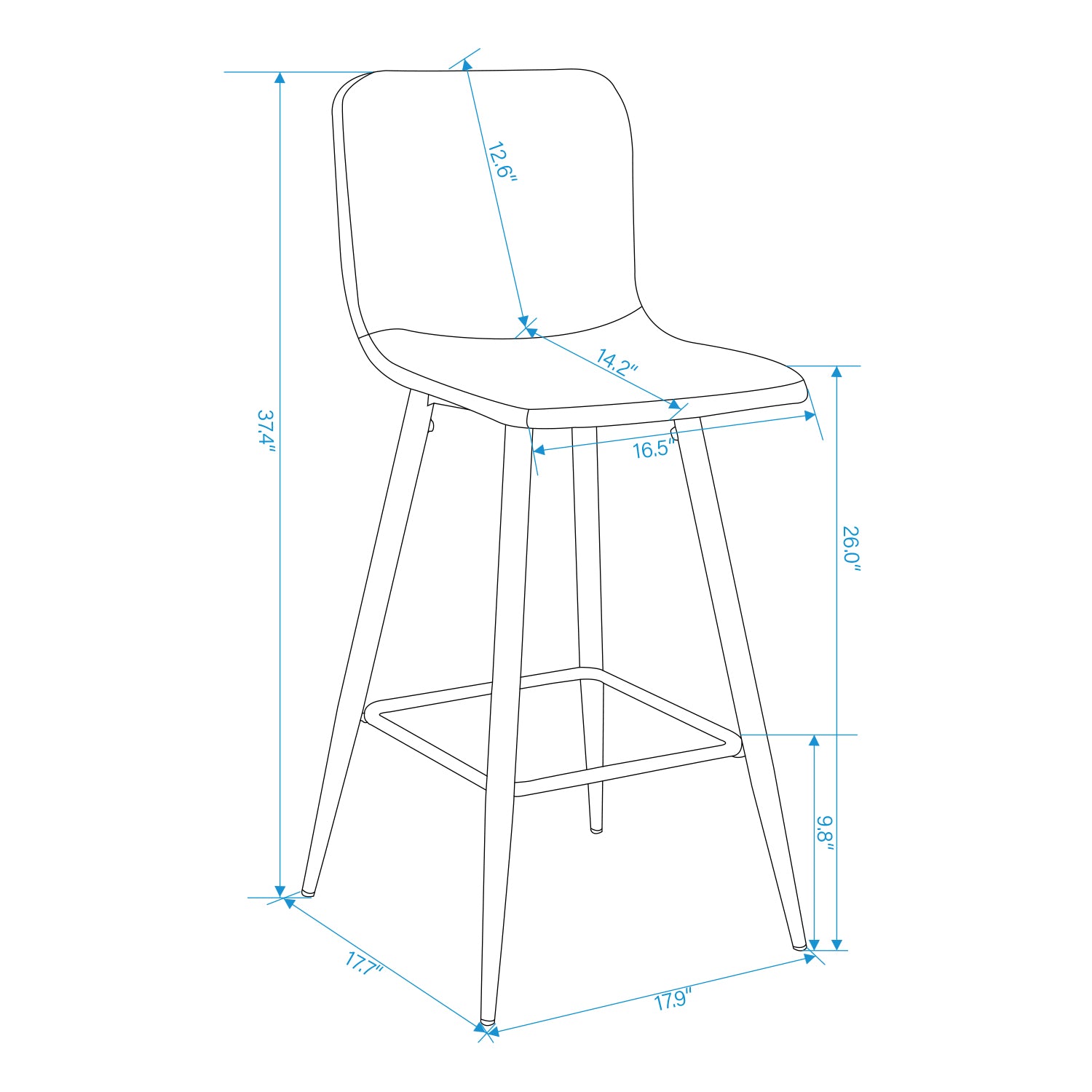 Homy Casa SCARGILL COUNTER 26" Beige Swivel Barstool with Gold Legs for Kitchen Island or Bar Open Box
