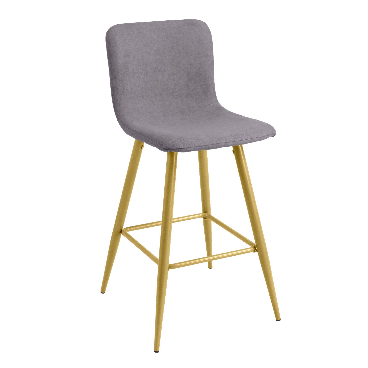 Homy Casa SCARGILL Counter Bar Stool Dark Grey Gold Leg 16.54" x 19.49" x 35.83" Modern Seating Open Box