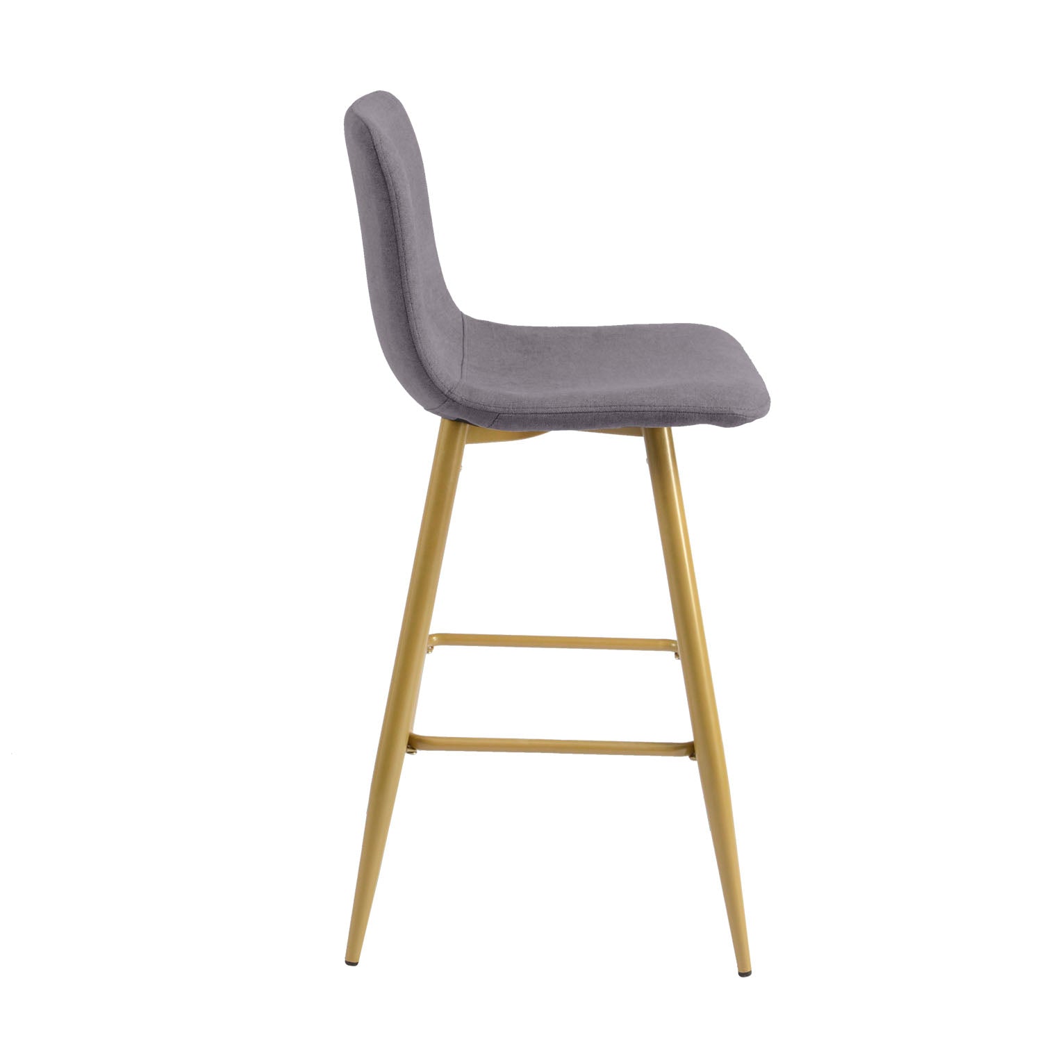 Homy Casa SCARGILL Counter Bar Stool Dark Grey Gold Leg 16.54" x 19.49" x 35.83" Modern Seating Open Box