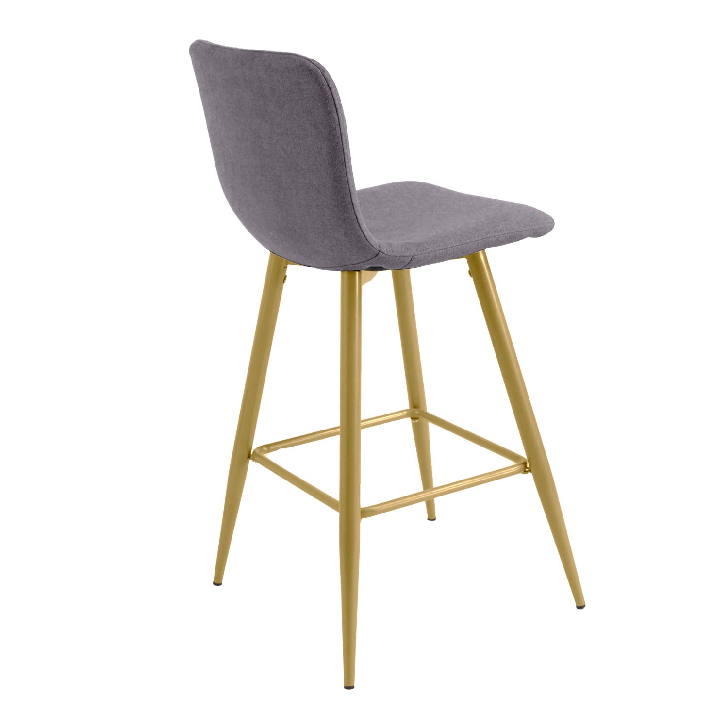 Homy Casa SCARGILL Counter Bar Stool Dark Grey Gold Leg 16.54" x 19.49" x 35.83" Modern Seating Open Box