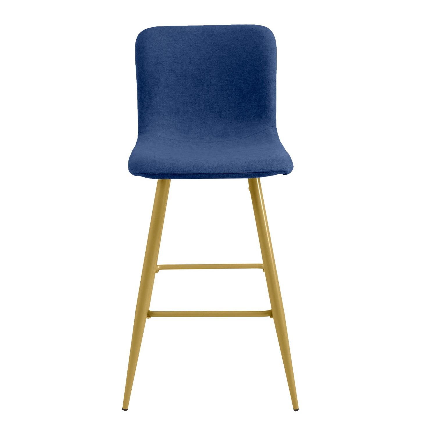 Homy Casa SCARGILL COUNTER 26" Navy Blue Bar Stool with Gold Legs for Kitchen Island or Bar Open Box