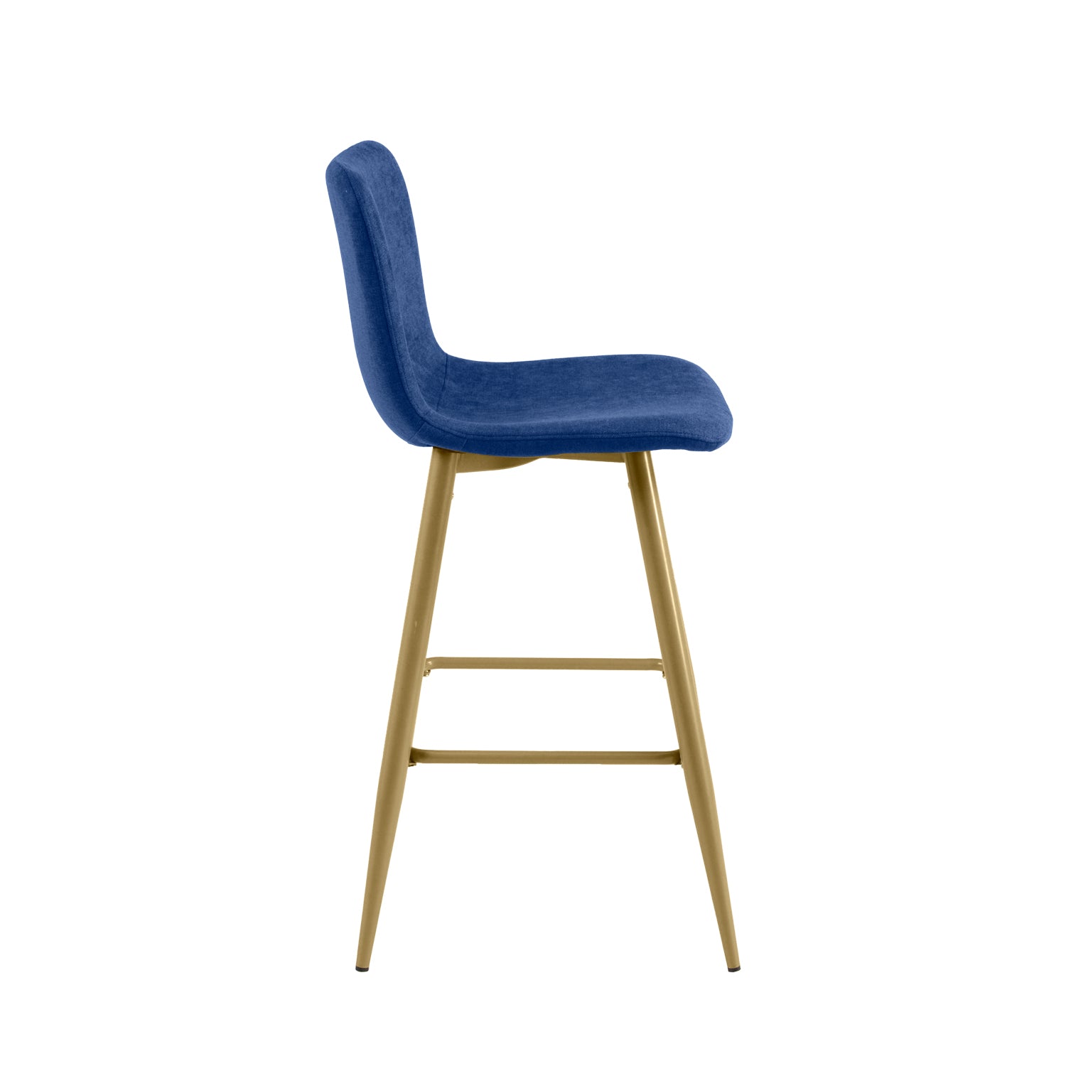 Homy Casa SCARGILL COUNTER 26" Navy Blue Bar Stool with Gold Legs for Kitchen Island or Bar Open Box