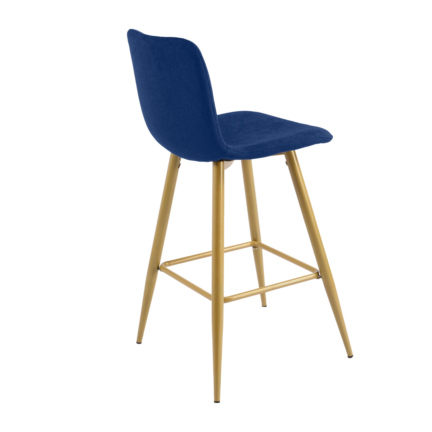 Homy Casa SCARGILL COUNTER 26" Navy Blue Bar Stool with Gold Legs for Kitchen Island or Bar Open Box