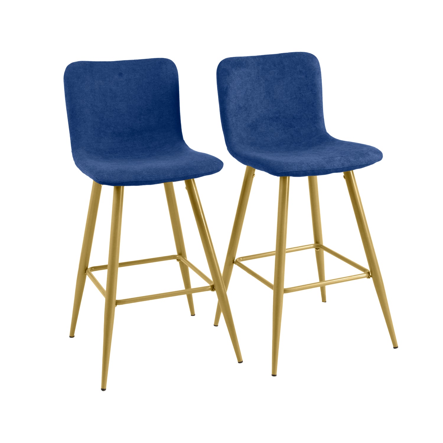 Homy Casa SCARGILL COUNTER 26" Navy Blue Bar Stool with Gold Legs for Kitchen Island or Bar Open Box