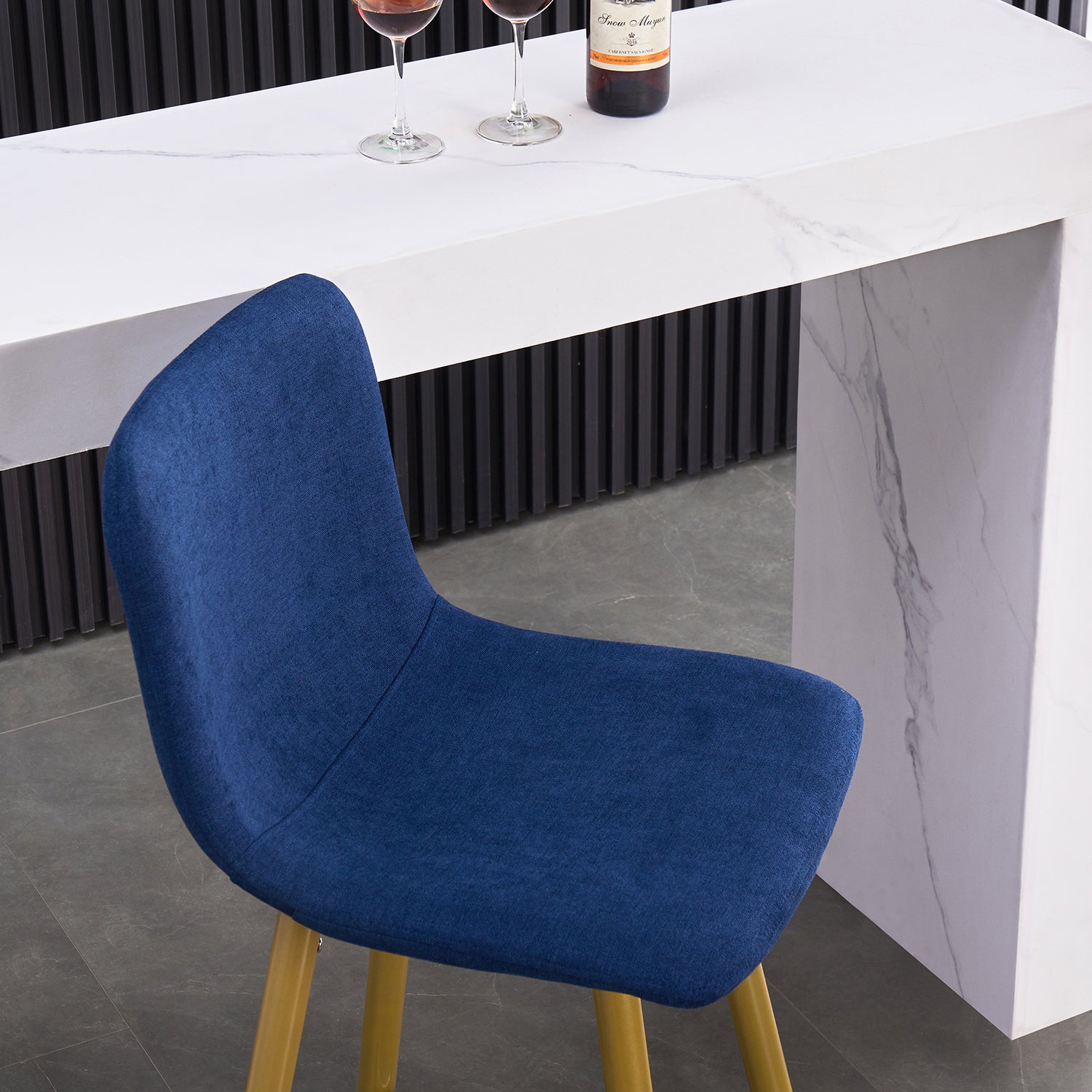 Homy Casa Scargill  30" Modern Fabric Swivel Bar Stool, Navy Blue,Open Box