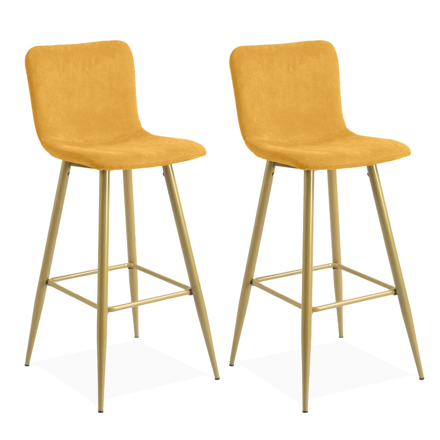 Homy Casa Scargill 30" Terry Fabric Bar Stool, Yellow,Open Box
