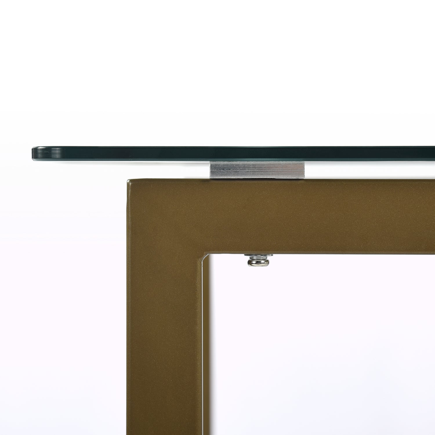 Homy Casa Slip Clear Glass 47"Modern Tempered Glass Dining Table with Golden Base,Open Box