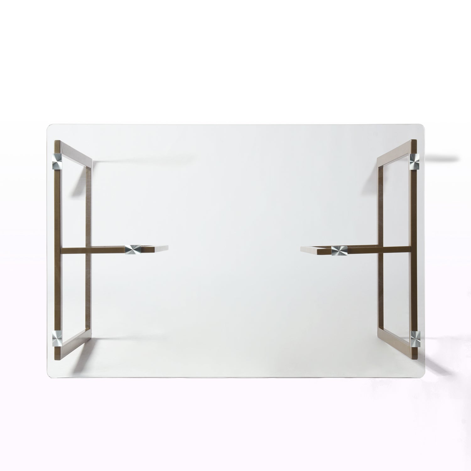 Homy Casa Slip Clear Glass 47"Modern Tempered Glass Dining Table with Golden Base,Open Box