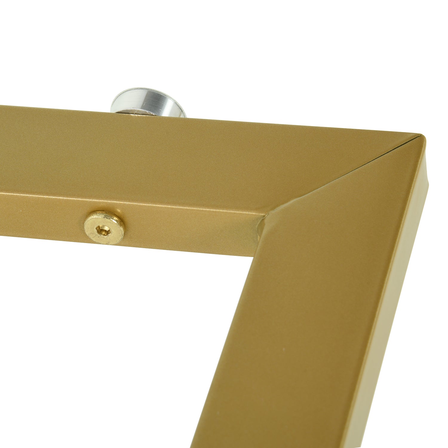 Homy Casa Slip Clear Glass 47"Modern Tempered Glass Dining Table with Golden Base,Open Box
