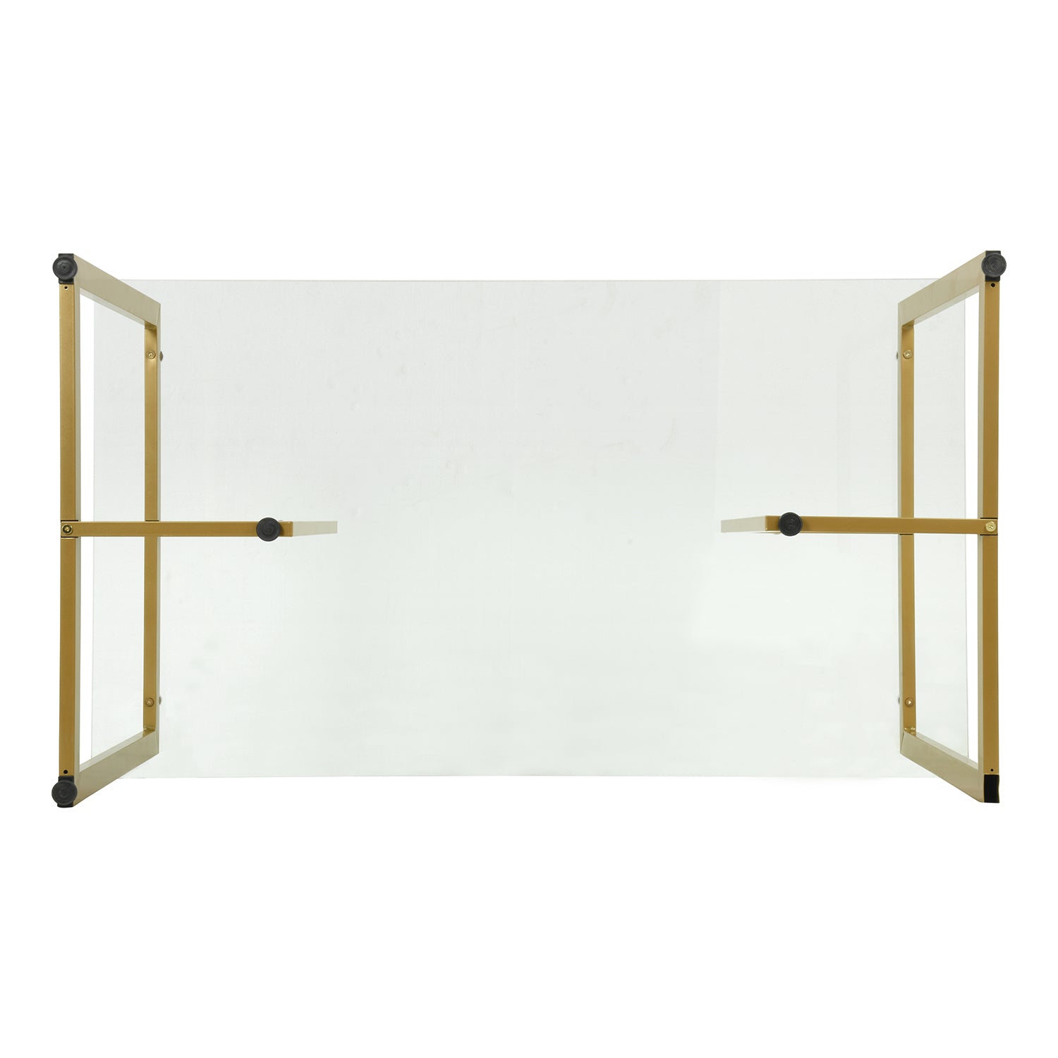 Homy Casa SLIP GLASS GOLD LEG Dining Table "55.1" x 31.5" x 29.5" for Dining and Workspace Open Box