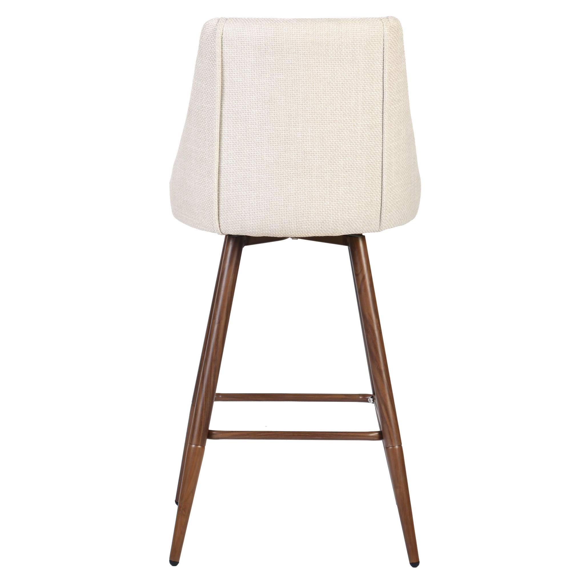 Smeg 26" Upholstered Swivel Counter Stools with Walnut-Tone Metal Legs Set of 2