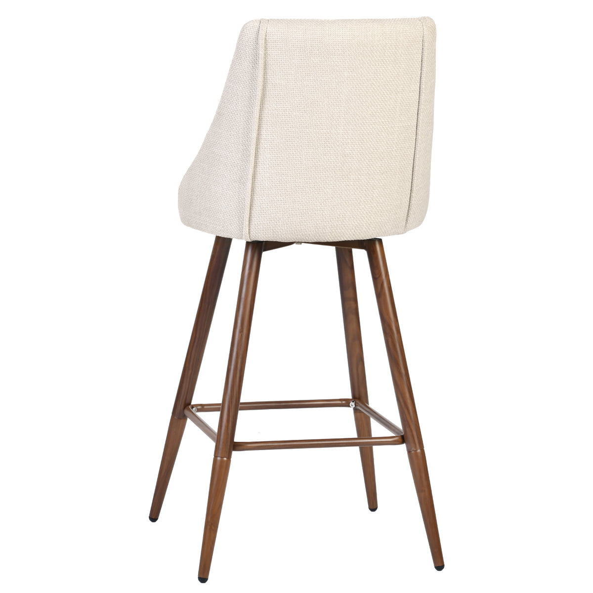 Smeg 26" Upholstered Swivel Counter Stools with Walnut-Tone Metal Legs Set of 2