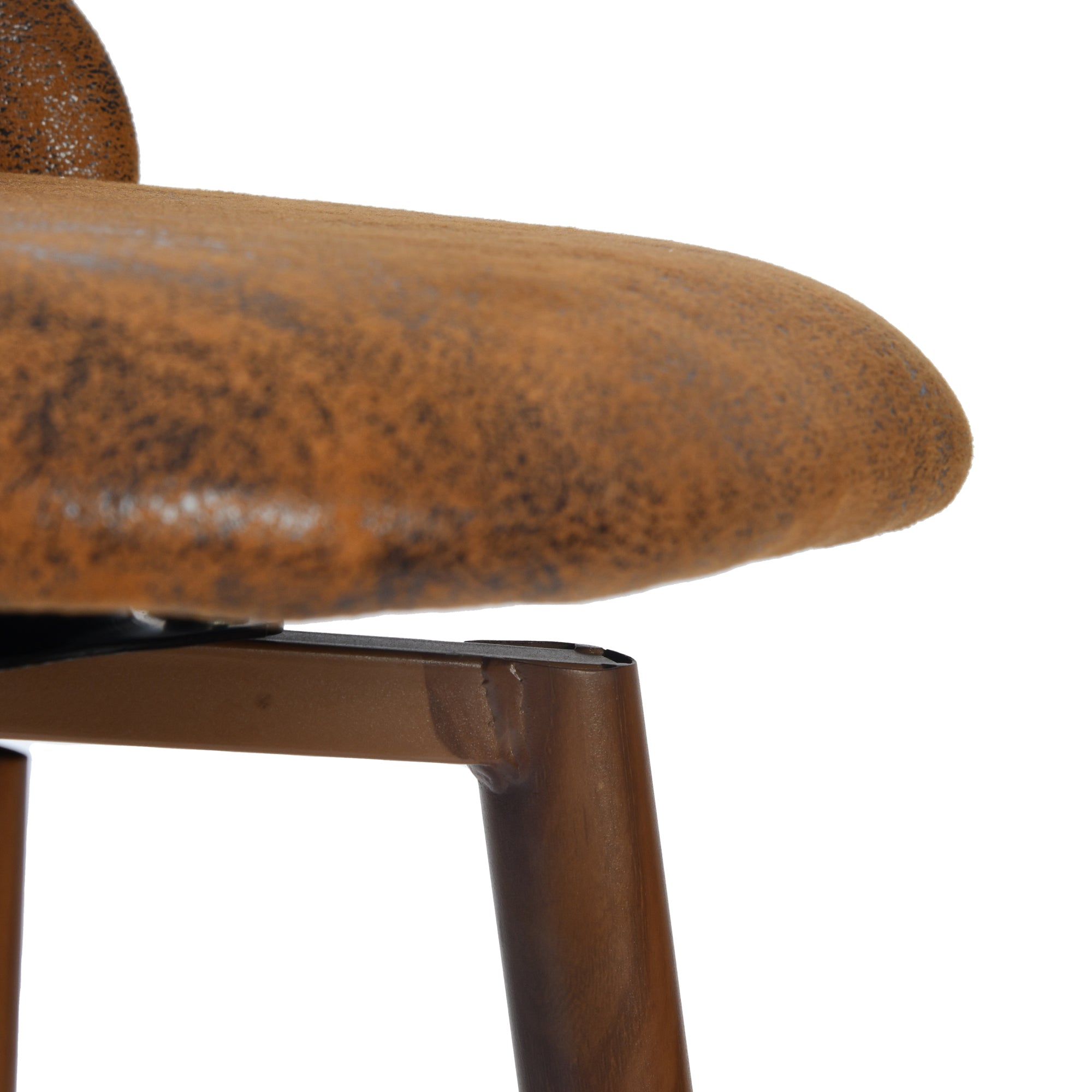 Smeg 26" Upholstered Swivel Counter Stools with Walnut-Tone Metal Legs Set of 2