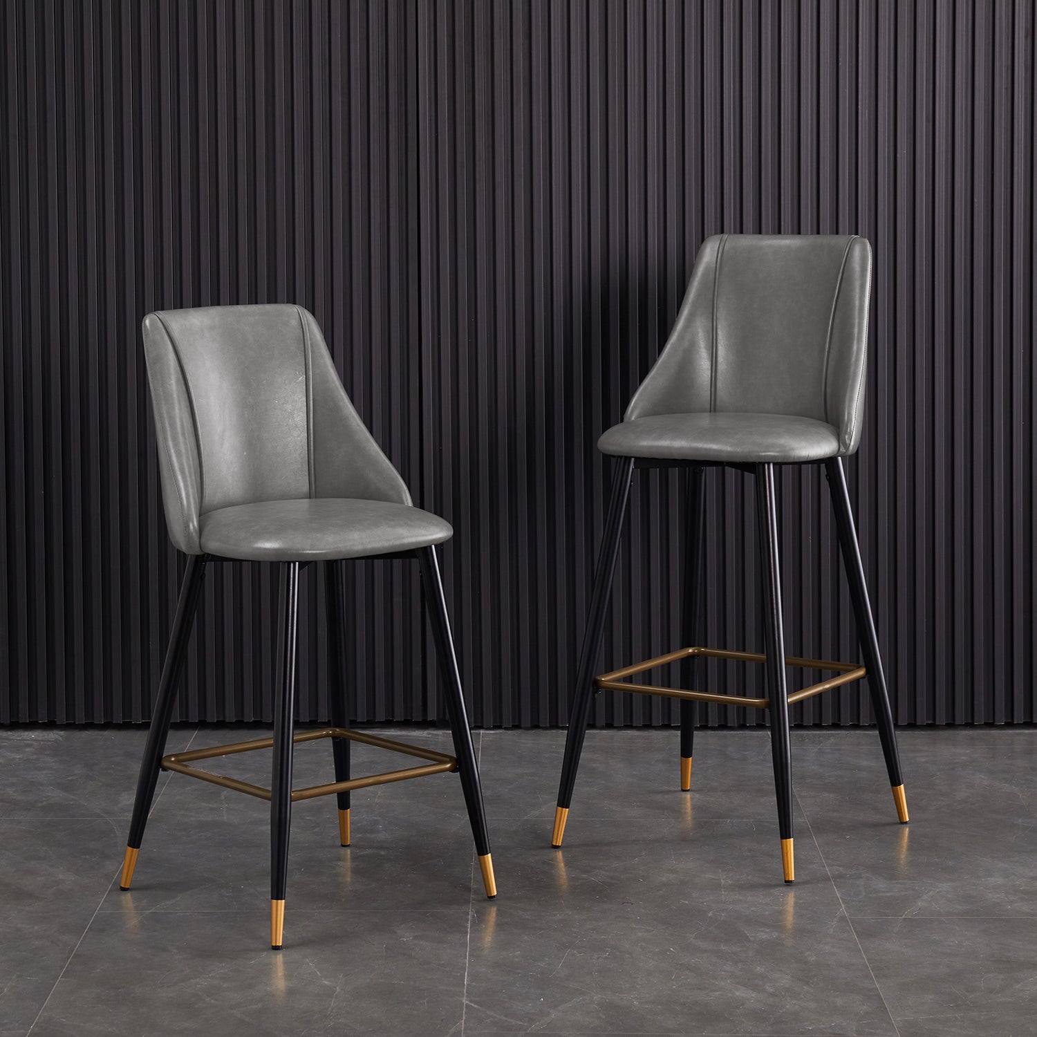 Homy Casa Smeg 30"Modern PU Bar Stool, Grey,Open Box