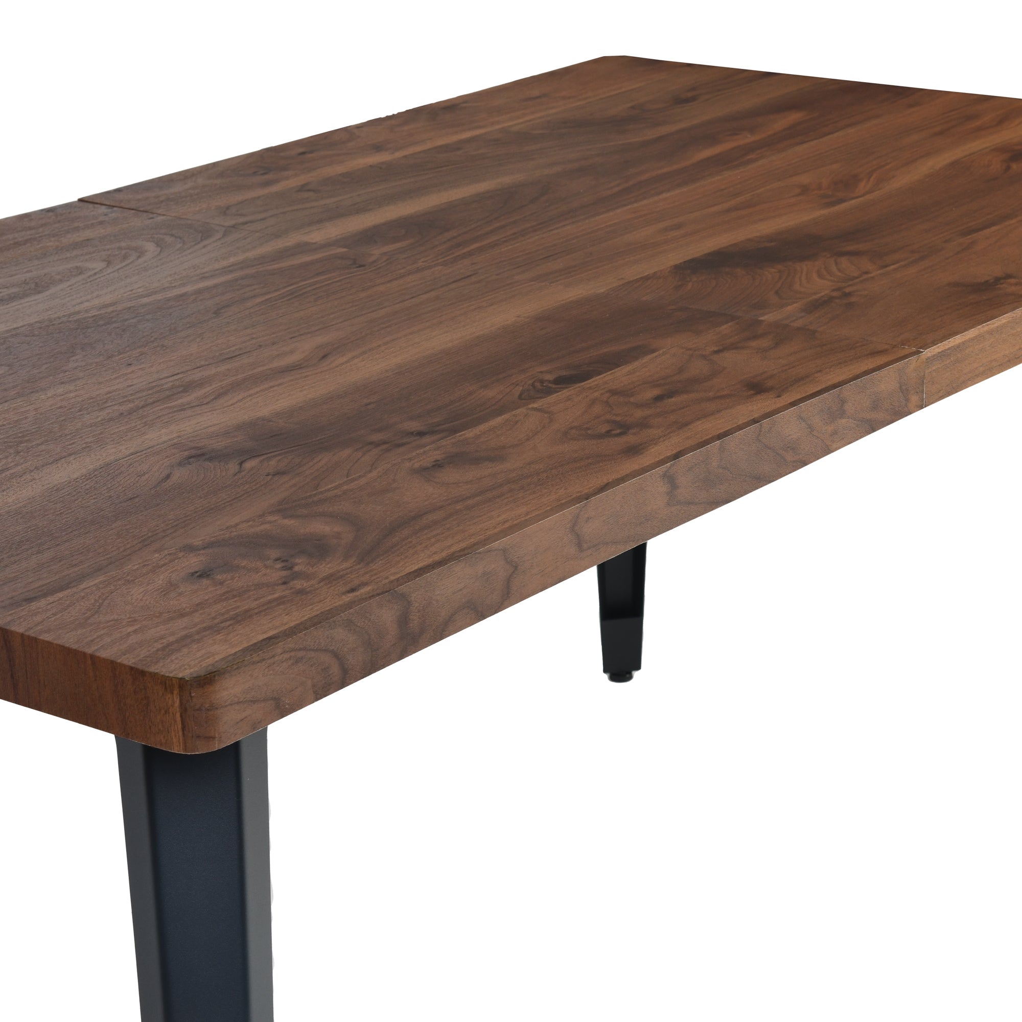 Stan 63” Rectangular Dining Table with Wood Top & Black Metal Legs