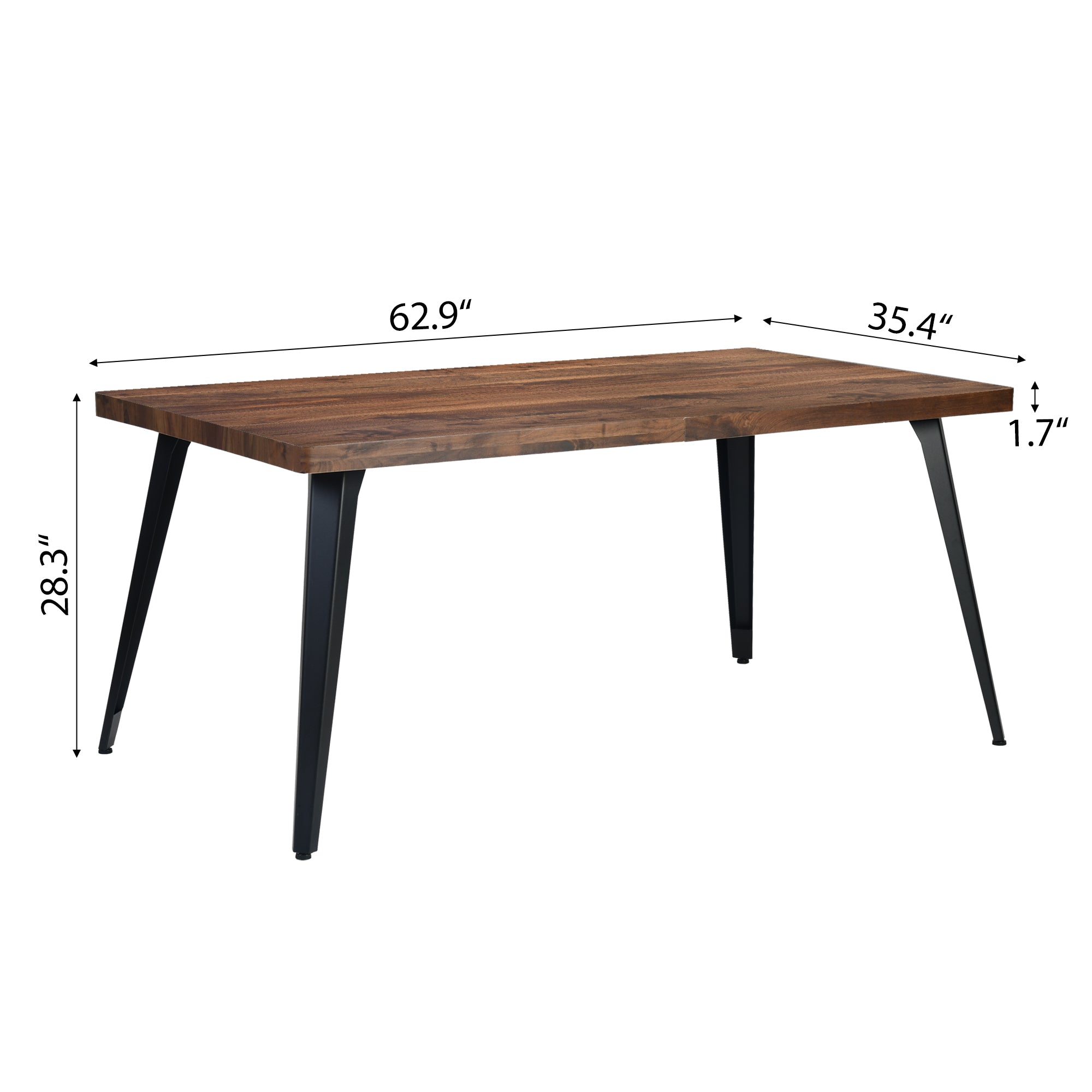 Homy Casa STAN DARK WALNUT 63" Dining Table for Dining and Gathering