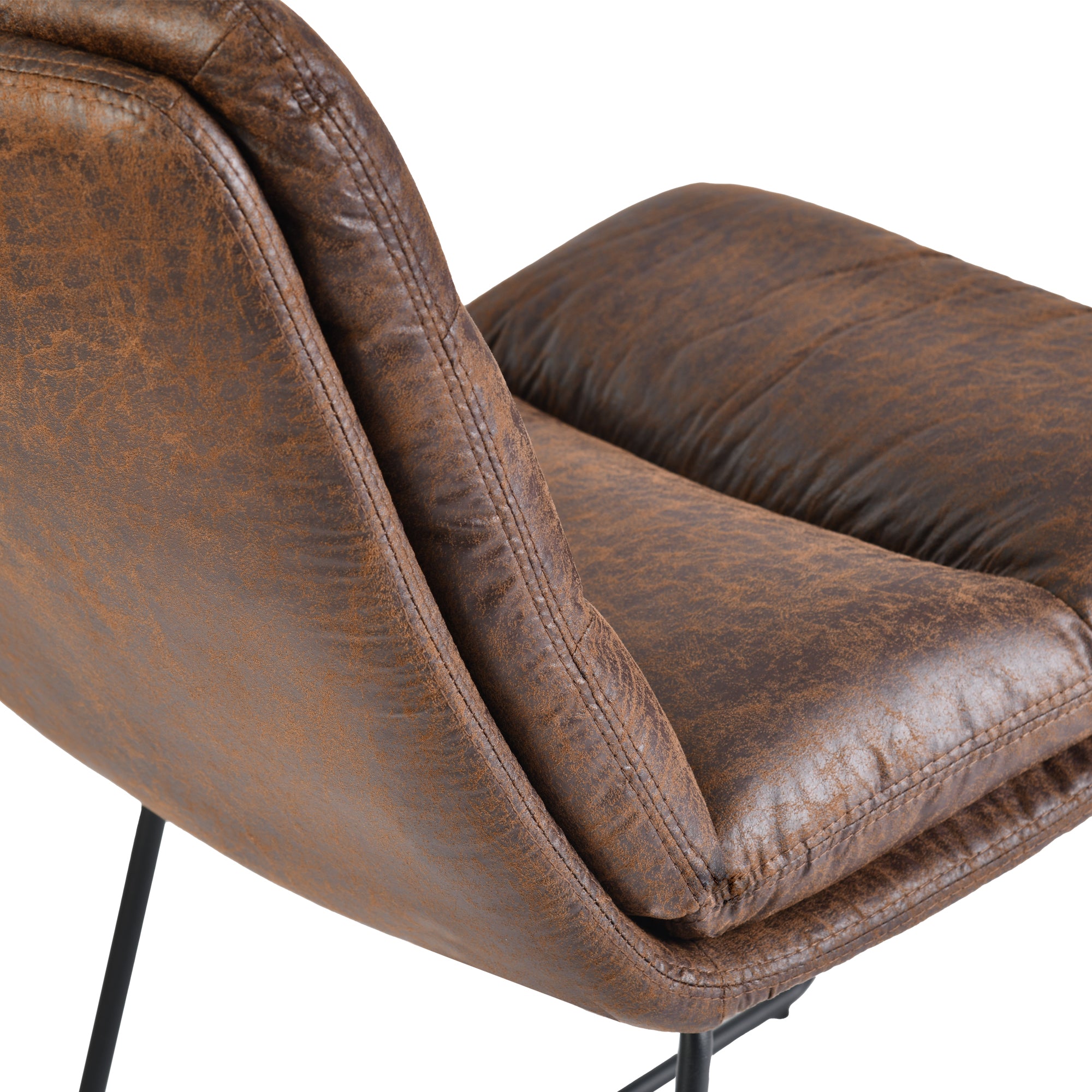 Steffen Faux Leather Dining Chairs with Pillow Top Seat and Sled Base Set of 2