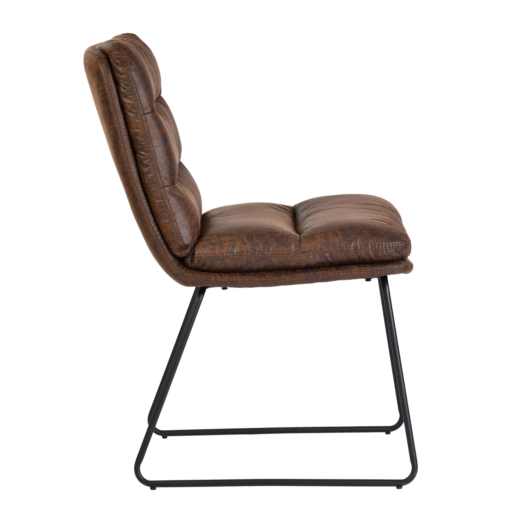 Steffen Faux Leather Dining Chairs with Pillow Top Seat and Sled Base Set of 2