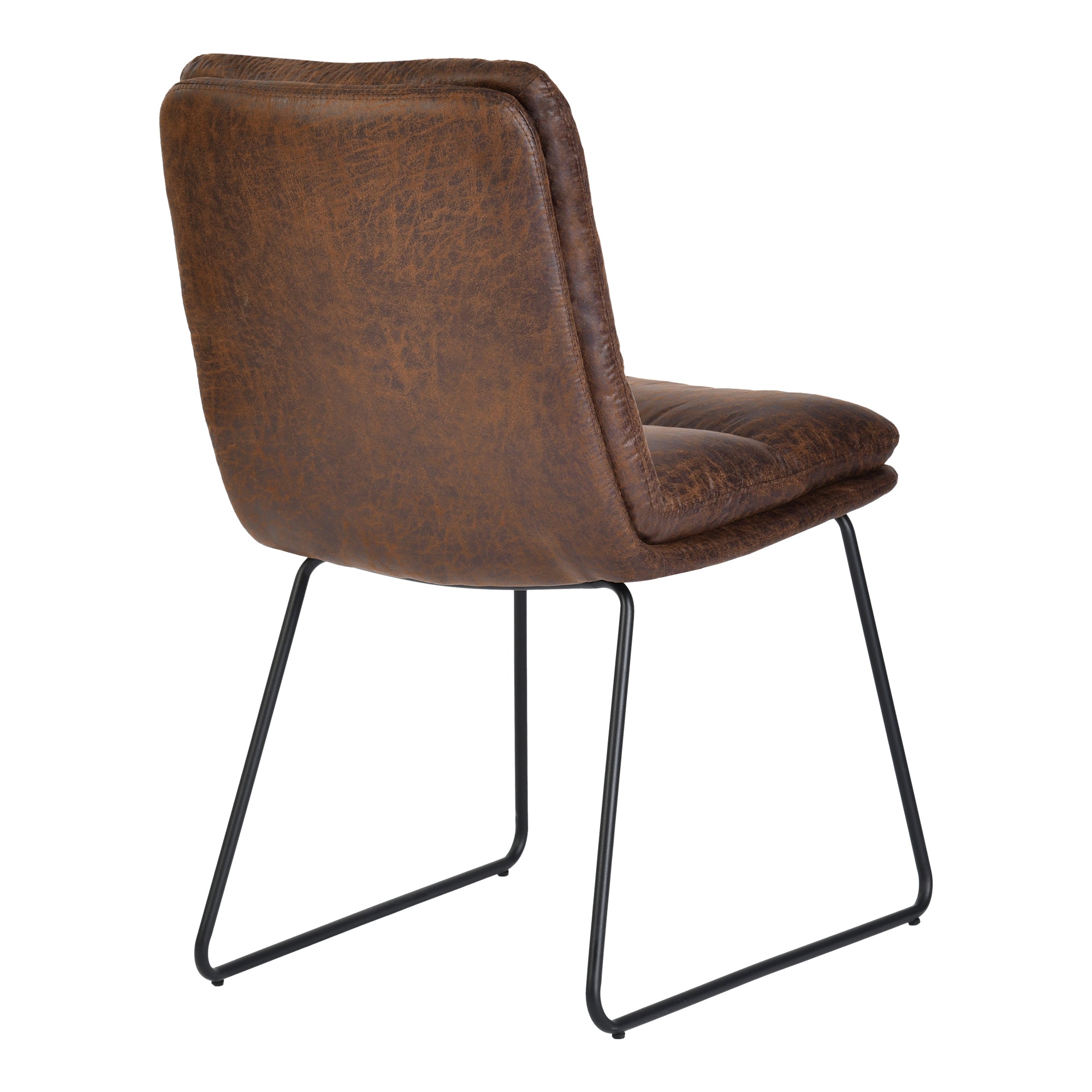 Steffen Faux Leather Dining Chairs with Pillow Top Seat and Sled Base Set of 2