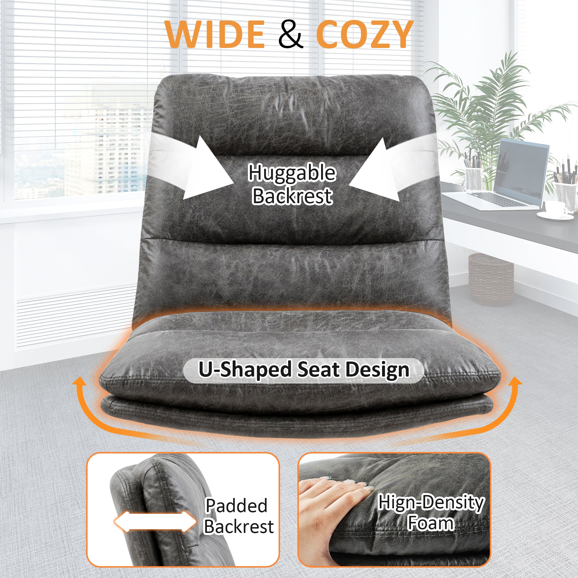 Homy Casa STEFFEN 2PC Modern Fabric Dining Chair with Metal Legs, Grey,Open Box