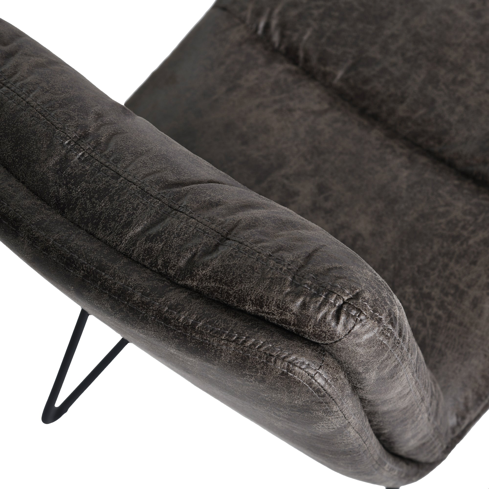 Homy Casa STEFFEN 2PC Modern Fabric Dining Chair with Metal Legs, Grey,Open Box