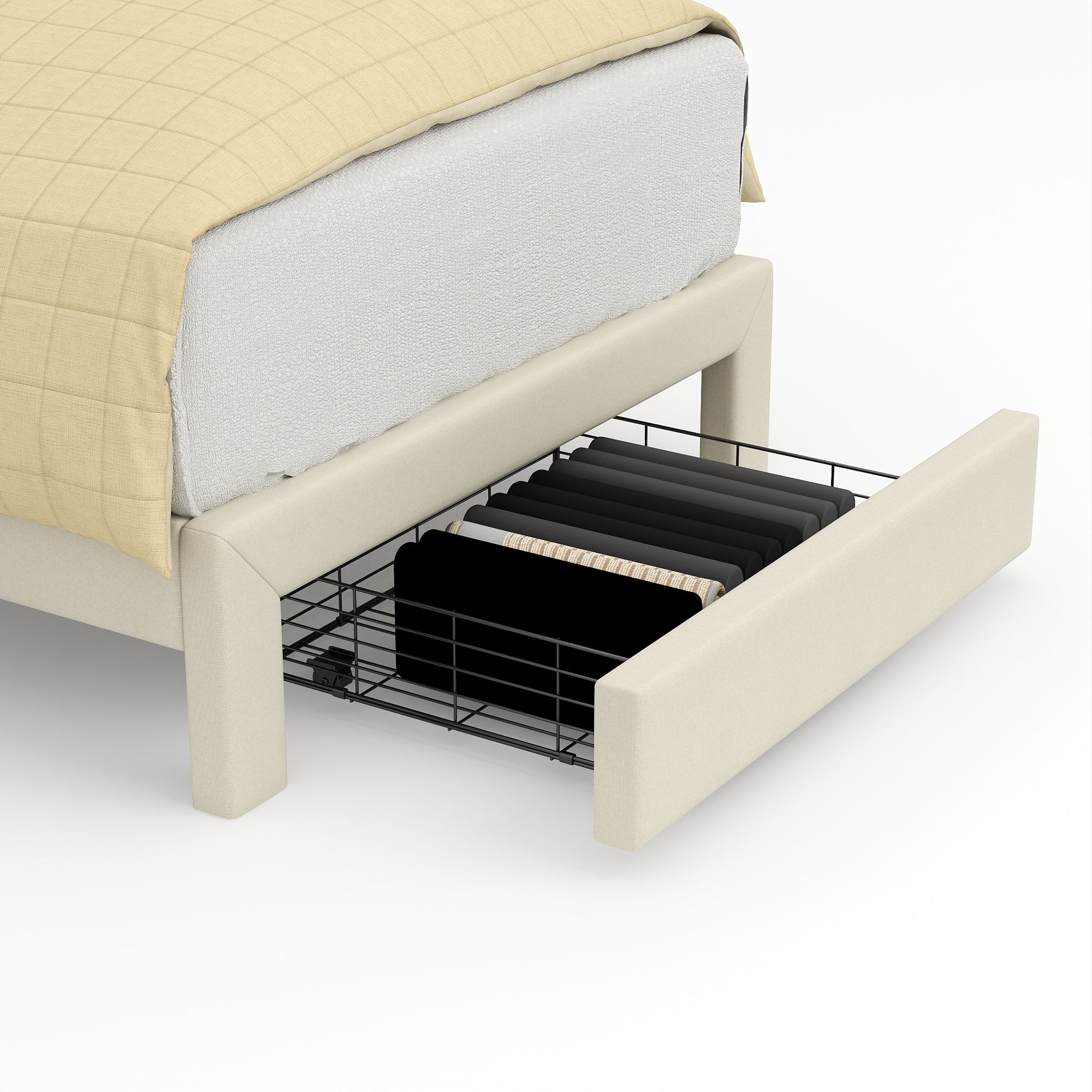 SUMMIT Upholstered Platform Bed with Wingback Headboard