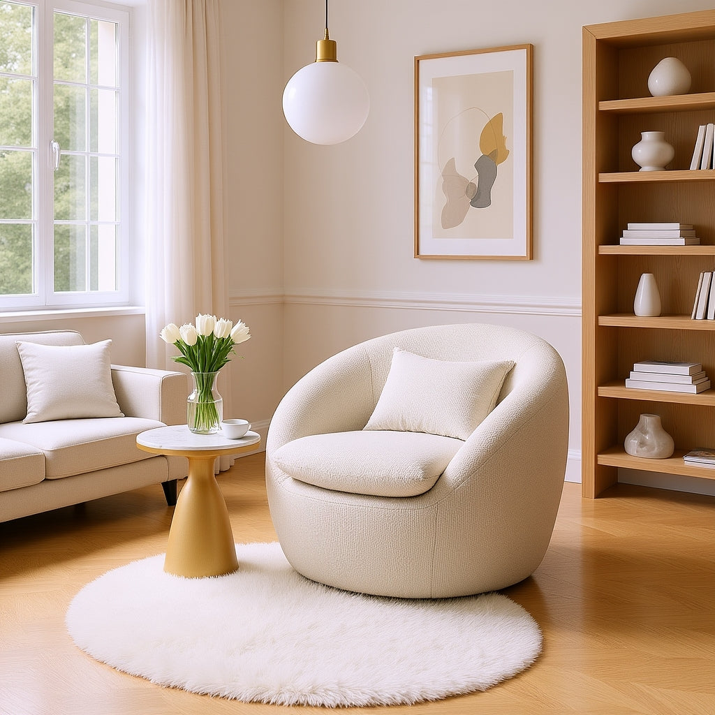 Arches Modern Upholstered Swivel Barrel Chair