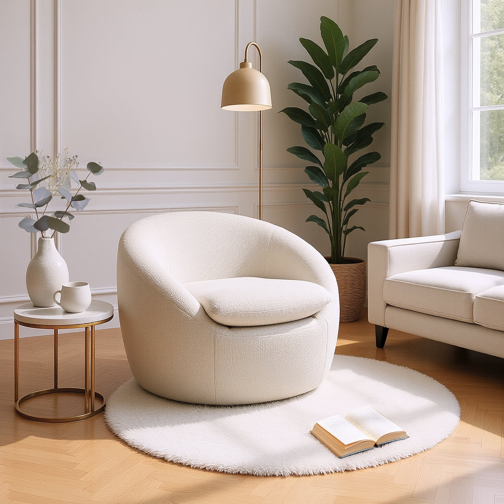 Arches Modern Upholstered Swivel Barrel Chair