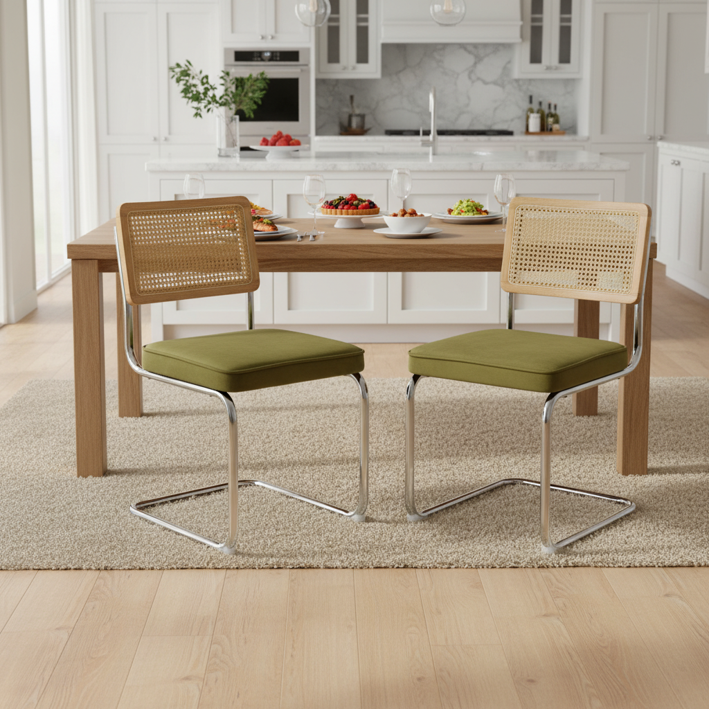 Tigris Velvet Upholstered Dining Chairs, Set of 2