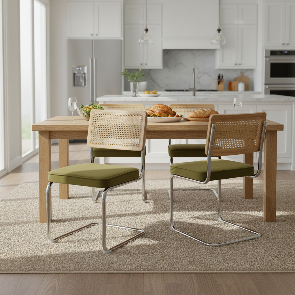 Tigris Velvet Upholstered Dining Chairs, Set of 2