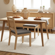 Huron Mid Century Rattan Dining Chairs Set of 2