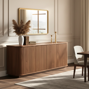Kyoto Sideboard TV Cabinet with Fluted Doors & Drawers, Walnut