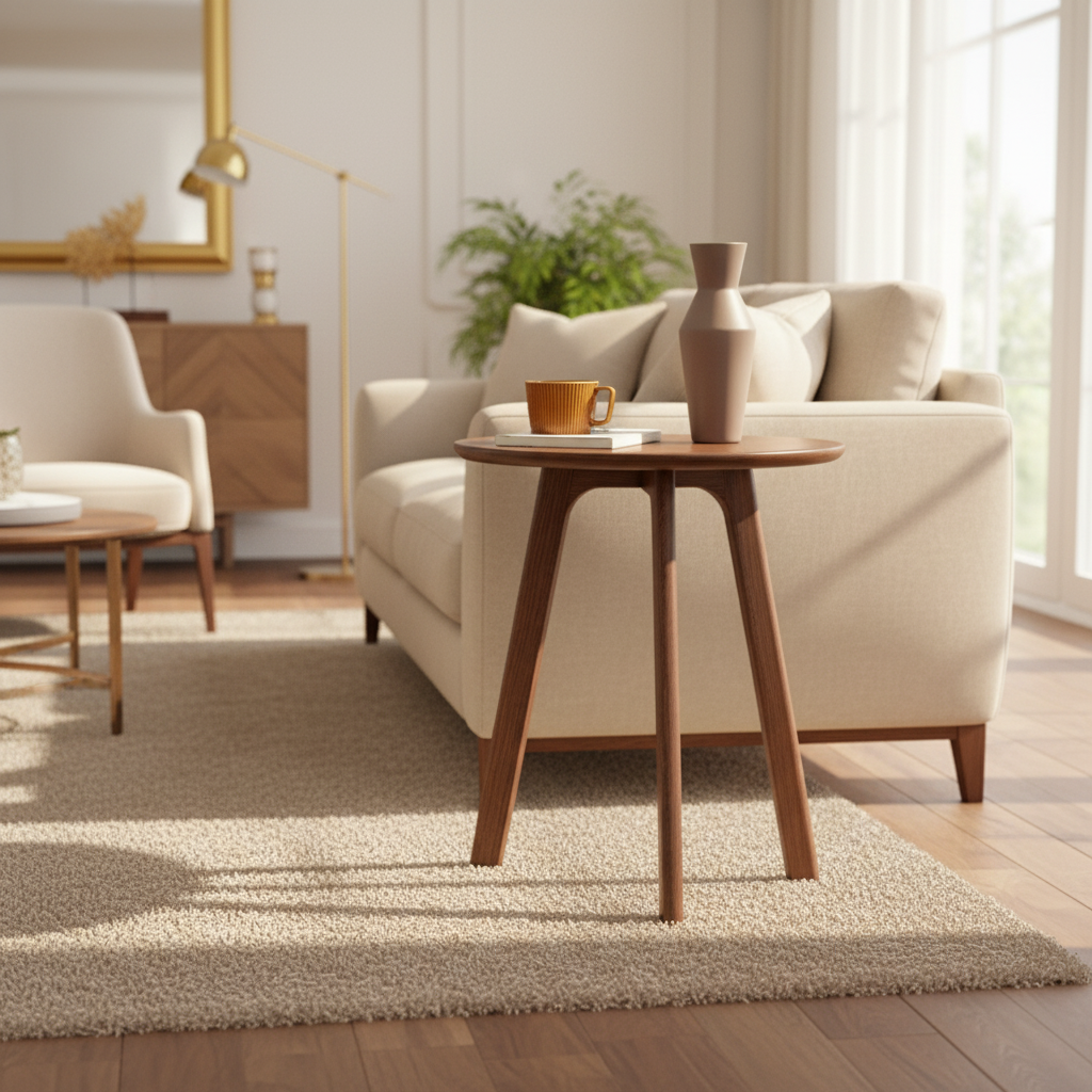 Avignon Solid Wood Round End Table