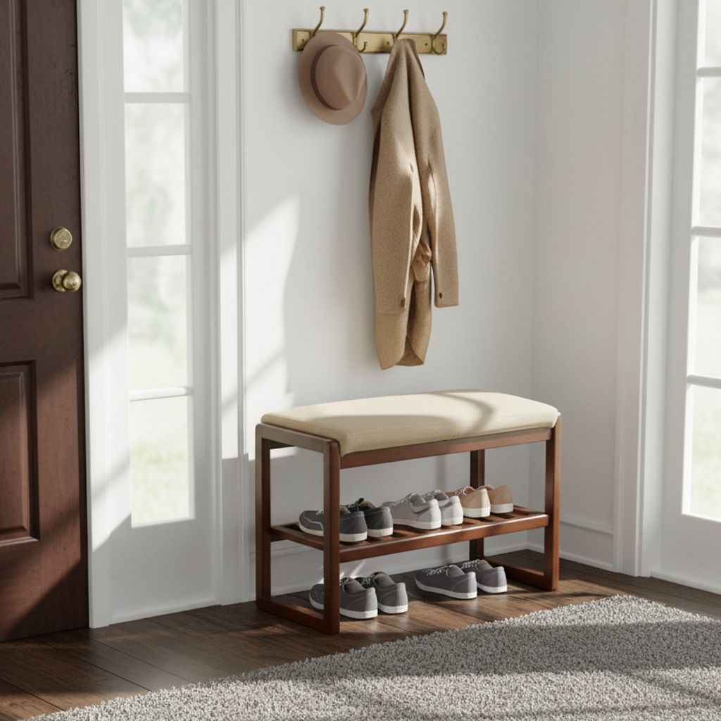 Dorset Solid Wood Shoe Bench Storage Rack Organizer