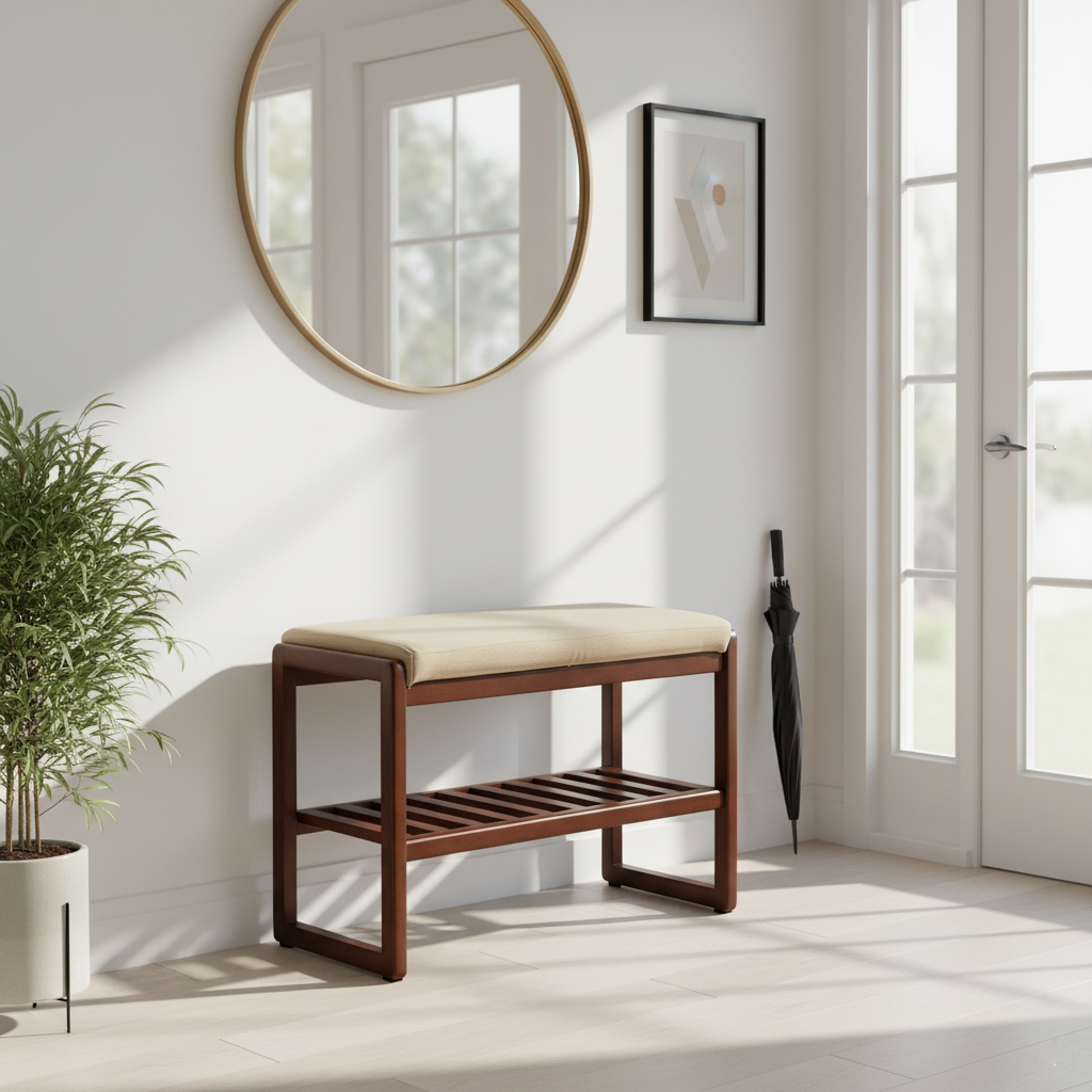 Dorset Solid Wood Shoe Bench Storage Rack Organizer