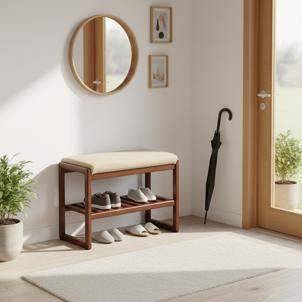 Dorset Solid Wood Shoe Bench Storage Rack Organizer