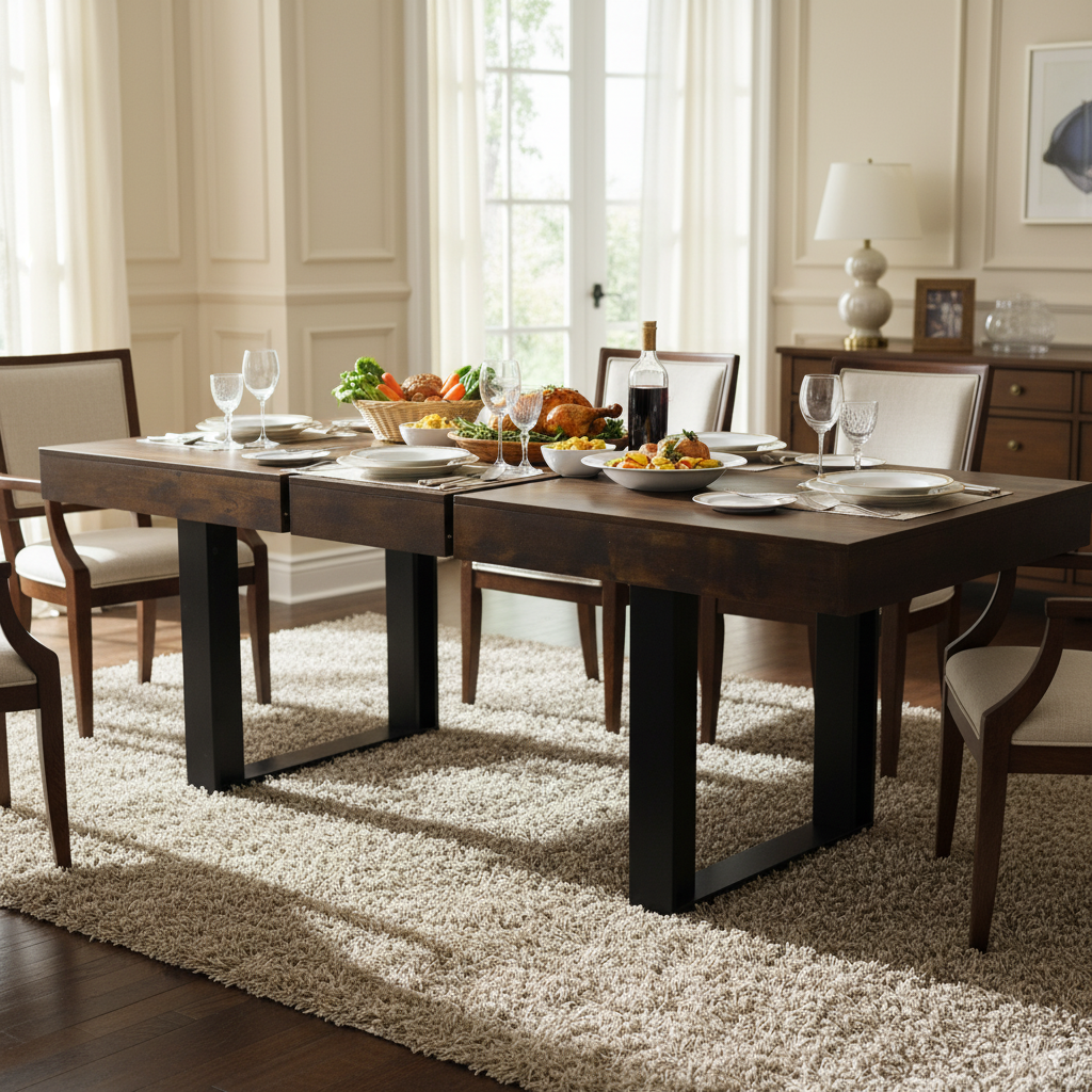 Nevada Wood Modern Extendable Dining Table
