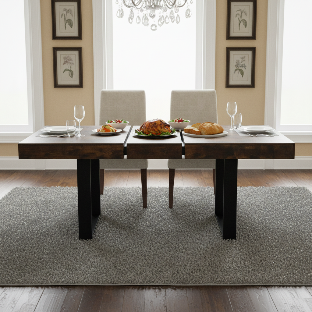 Nevada Wood Modern Extendable Dining Table